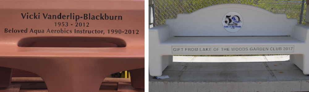  Custom Cast-In Lettering Concrete Bench